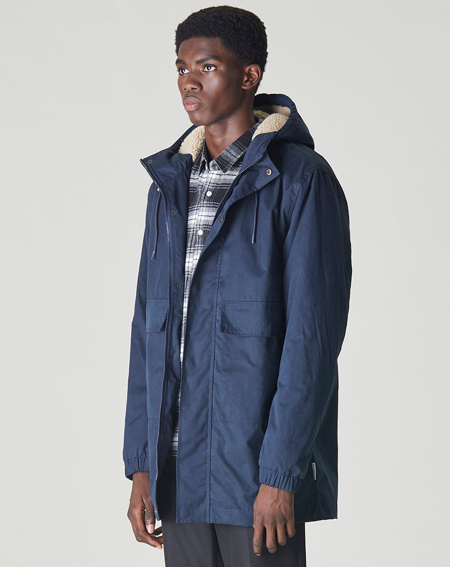 RAKA SHERPA LINED MENS PARKA NAVY