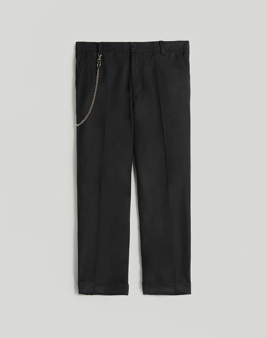 Bellfield Exeter Cropped Tapered Trousers in Black Men s Trousers Bellfield Clothing