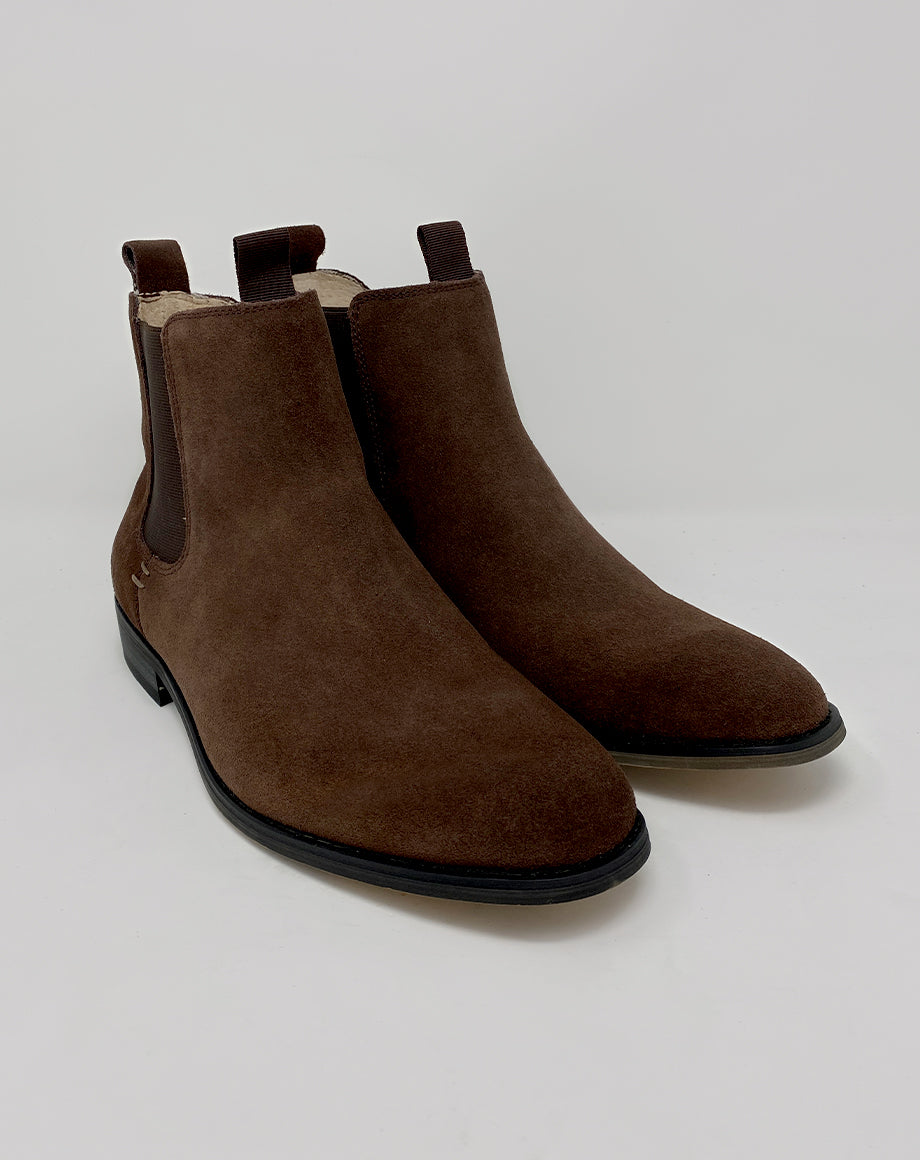 LUCIFER MEN'S SUEDE CHELSEA BOOTS | DARK BROWN - Bellfield Clothing