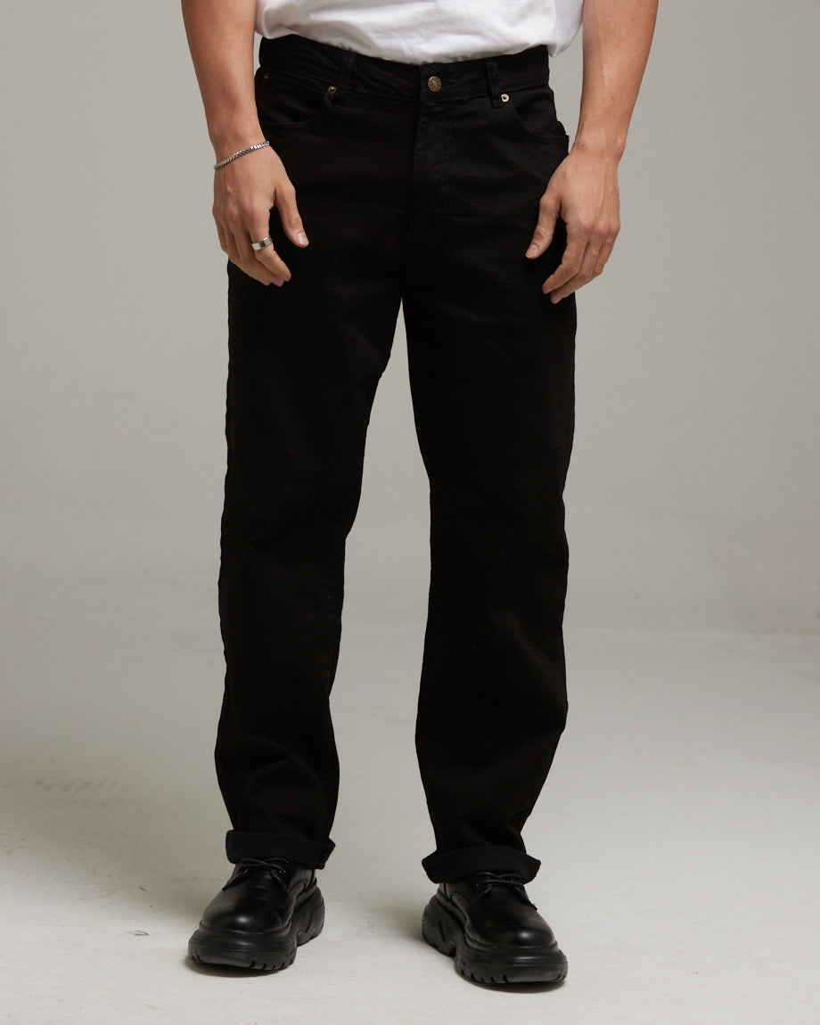 OAKWOOD MEN\'S RELAXED FIT JEANS | BLACK - Bellfield Clothing