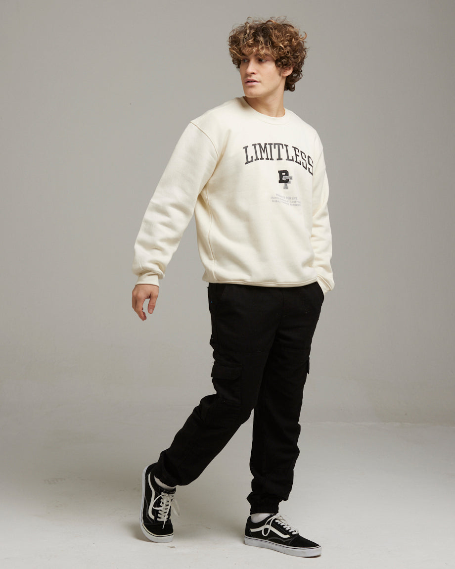 ROWAN MEN S CREW NECK SWEATSHIRT IVORY Bellfield Clothing