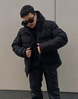 NORE OVERSIZED PUFFER UNISEX JACKET BLACK Bellfield Clothing